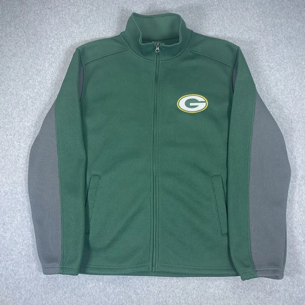 NFL Green Bay Packers Jacket Mens XL Green Full Zip Fleece G-III Apparel Group